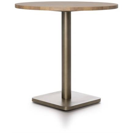 Coco Maison Brest bistrotafel vintage oak D80cm Goud